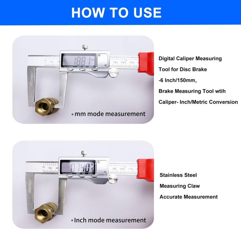 GODESON Disc Brake Rotor Micrometer,Digital Caliper Measuring Tool for Disc