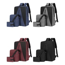 LH Set 3 Piezas , Mochila Usb , Bolsa , Lapicera , Casual Escolar Oficina Viaje