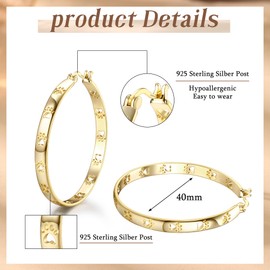 MILACOLATO Hoop Earrings 925 Silver for Women Gold Silver Hoop Earrings Golden Small Medium Gold Plated Surgical Steel Women's Earrings Nickel-Free Earrings Nickel-Free Jewellery Women, copper