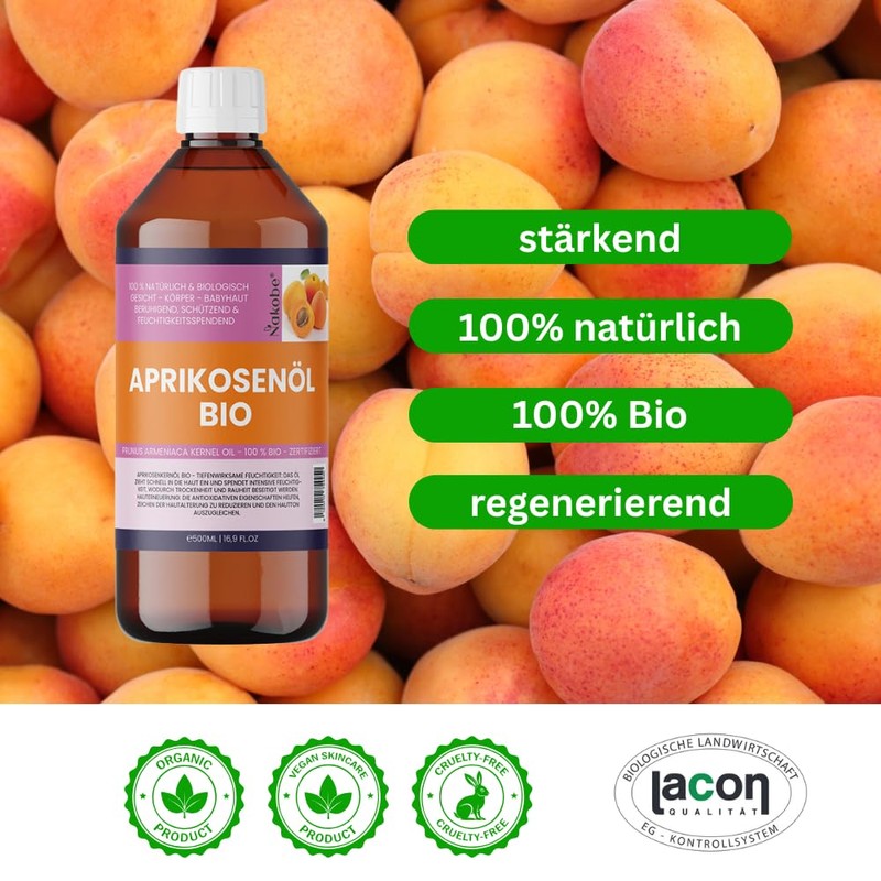 Organic Apricot Kernel Oil Cold Pressed - 100% Pure Base