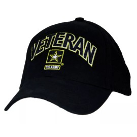 Eagle Crest U.S. Army Veteran Hat / Army Star Black Baseball Cap