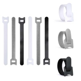 Cablemate CT0502-150K1-30 Magic Cable Tie, 3 Colors, Black, Gray & White, Length 5.9 inches (15 cm) x 10 Each = 30 Pieces Total), Cable Ties