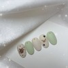 [Handmade Nail Tips] Yeonduku and Bear Nails - Mini Oval