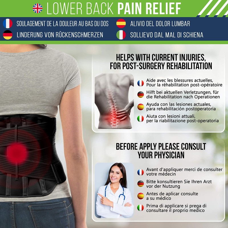 aHeal Back Support Belt & Back Brace for Men and