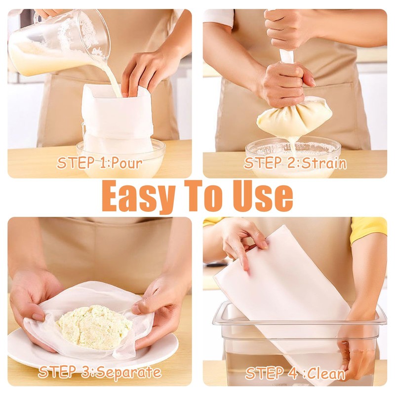 8 Pcs Nut Milk Mesh Bag,Cheese Cloths for Straining,Muslin Strainer