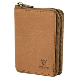 MATADOR Wallet 3626/A Metal Zip TÜV Tested RFID, Light Brown, rfid wallet