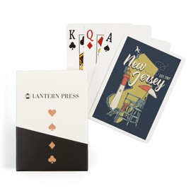 Lantern Press New Jersey, Est. 1787, State and Icons (52 Playing Cards, Poker Size Card Deck with Jokers)