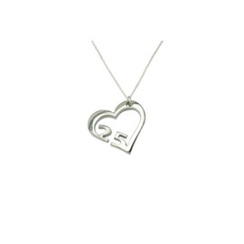 25 Year Wedding Anniversary Necklace - Heart Shaped with 25 Year Cut Out Design