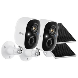 Dzees 2K Solar Wireless Outdoor Security Cameras, Battery Powered, 2-Pack