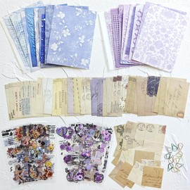 YOJO Scrapbook Paper, 267PCS Scrapbook Supplies Kit, Texture Aesthetic Decorative Craft Paper Include Stickers for Planner, Bullet Journaling, Junk Journal, Craft Gifts for Women Girls