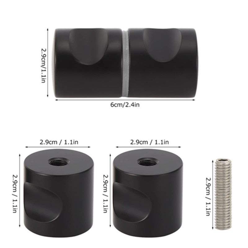 Bathroom Door Knob, Modern Aluminum Alloy Glass Door Handle, Single