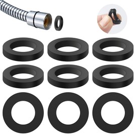 FOMGIIN Pack of 25 Shower Hose Washers, 19 mm Hose Seal Rubber Tap Connection Sealing Rings, Rubber Flat Washer for Shower Hose Taps (Black 3/4 Inch)