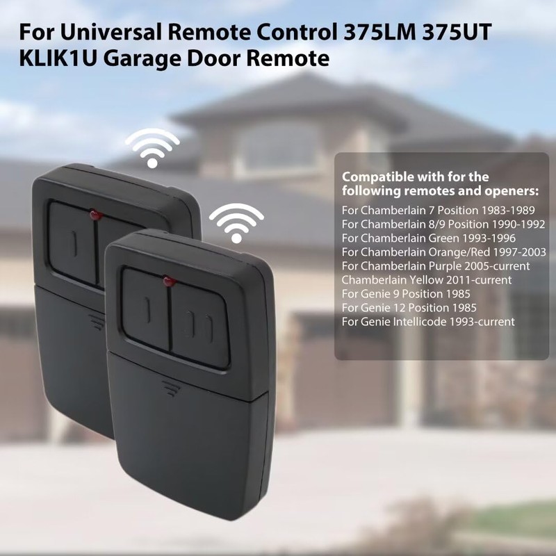 2Pack Universal Clicker 375LM 375UT KLIK1U Garage Gate Door Opener