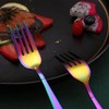 Berglander Rainbow Forks of 6, Stainless Steel Titanium Shiny Colourful