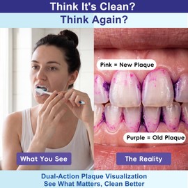 Plaque Disclosing Tablets 72 Count, Dual-Action Indicator for Teeth
