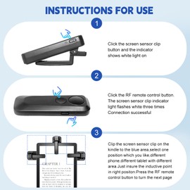 RF Remote Control Page Turner for Kindle Paperwhite Kobo eReaders, Kindle Page Turner for Camera Video Record and Shutter Selfie,eReaders Reading Accessories in Bed, Gifts for Readers (Black)