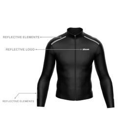 WIXEN Men Winter Cycling Bike Jacket Thermal Long Sleeve Windbreaker Jacket Breathable Reflective Cold Weather Jacket black m