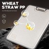 LOZOVIN Double-Sided GR1 Titanium&Wheat Straw Cutting Board,15”*10“ Cutting Board for