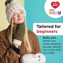 Red Heart Super Easy Slate Yarn - 3 Pack of 250g/8.8oz - 100% Acrylic - #6 Super Bulky - 238 Yards - Knitting/Crochet