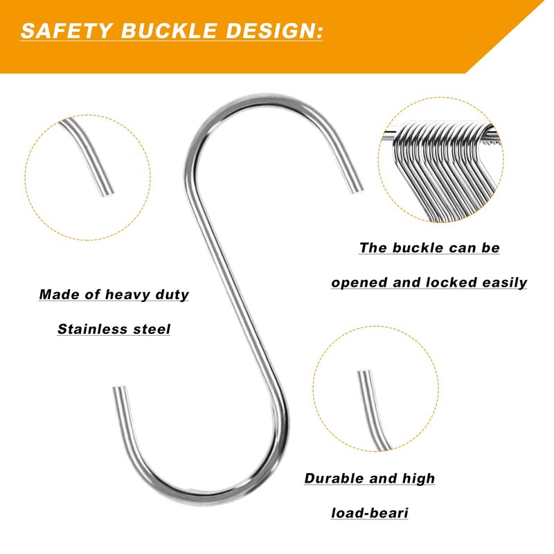 20PCS S Hooks for Closet,Wire Shelving Accessories,Pot Hangers for Kitchen,Metal