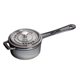 Staub Cast Iron 0.25-qt Mini Saucepan - Graphite Grey, Made in France