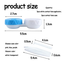 GVSAVY 3-Piece Contact Lens Applicator, 3-Piece Contact Lens Case, Contact Lens Removal Tool, Contact Lens Applicator, Contact Lens Suction Wand Handle, Contact Lens Soaker Storage Case