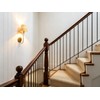 JIMUBEAM Swan Neck Vintage Brass Wall Sconce 1-Light with Rattan