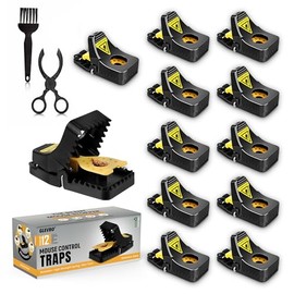 Glevro® 12 Pack Mouse Traps Indoor for Home,Mice Traps for House,Reusable Mouse Trap that Work,Small Mice Catchers for Home Indoor, Quick Set Mousetraps Effective