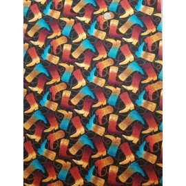 Michael Miller Cowboy Boot Fabric~ OOP~ Quality  cotton~ NEW~ boots rope~ BTHY