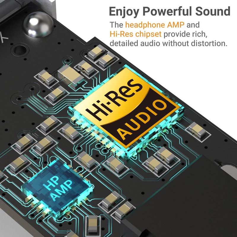 Cubilux USB to 3.5mm Audio Adapter, Hi-Res 384KHz/32-bit USB A