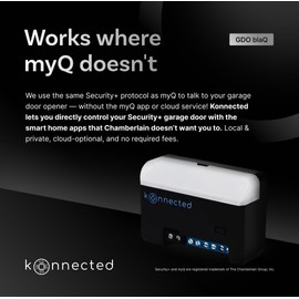 Konnected Smart Garage Door Opener blaQ - Works with Chamberlain/Liftmaster Security+ Openers - Local myQ Alternative - Alexa, SmartThings, Home Assistant, Hubitat, Control4, HomeSeer Integration