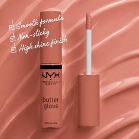 NYX Professional Makeup Butter Butter Gloss Brown Sugar, SUGAR HIGH, 0.27 fl oz