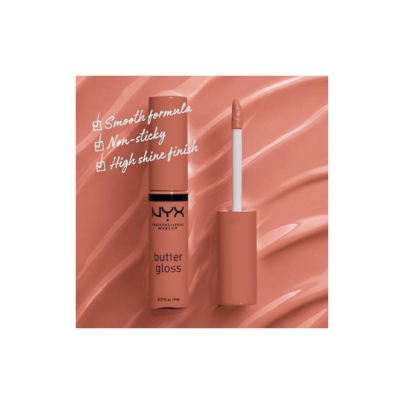NYX Professional Makeup Butter Butter Gloss Brown Sugar, SUGAR HIGH,