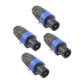 Devinal Professional SpeakOn Speaker Adapter Connectors 4 Pole Plug Twist Lock compatible with Neutrik Speakon NA4LJ, NA4LJX, NL4MP, NL4MPR, NL4FC, NL4FX, NL4 & NL2 Series, NL2FC, Speak-On- 4 PACK