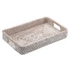 Hipiwe Hand Woven Tray with Handle Whitewash Rattan Serving Tray