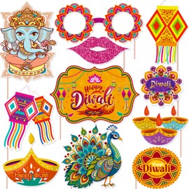 Diwali Decorations Photo Booth Props Diwali Decor Party Photo Booth Props Kit Diwali Photo Booth Props for Festival of Lights Party Hindu Party Supplies