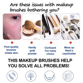 Makeup Brushes Set, Ultra Soft, Extremely Soft Brushes, 10Pcs Set for Makeup Lovers, PU-Leather Bag, Cluth, Makeup Brushes Holder