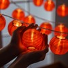Dreamworth Red Lantern String Lights 33ft/10m 100 LEDs Hanging Lanterns