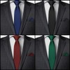 Aomig Men's Ties with Pocket Square, Slim Tie 6 cm