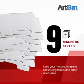ArtBin 6979AA Magnetic Die Sheet Set 9-Pack, Die Organizers, Magnetic Organizer Sheets, 3 Sheets [2-Pack], White