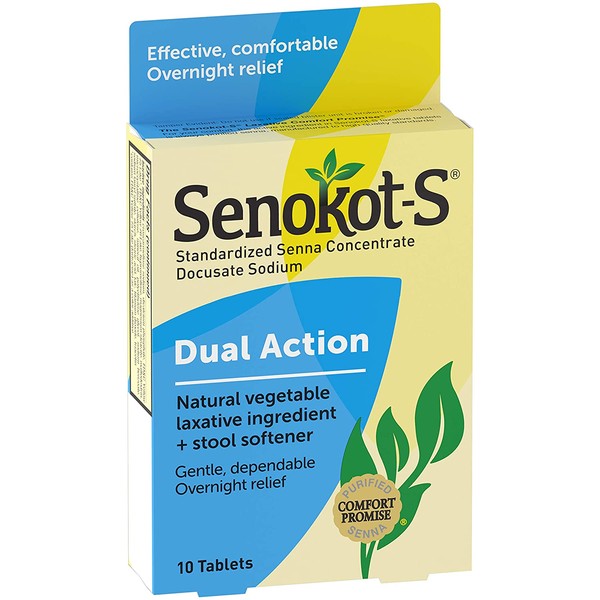 Senokot S Natural Vegetable Laxative Ingredient Tablets, 10 Count