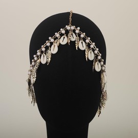 Rumtock Shell Forehead Chain Women Gold Headpiece Hair Accessories for Women Costume Special Occasion Jewelry