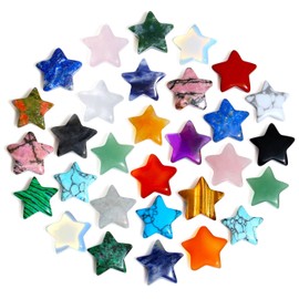 XIANNVXI 20 PCS Crystals Stars Set Healing Crystals and Gemstones Stars Assorted Crystals Stars,Cute Star Gifts Crystal Gifts for Women for Beginners