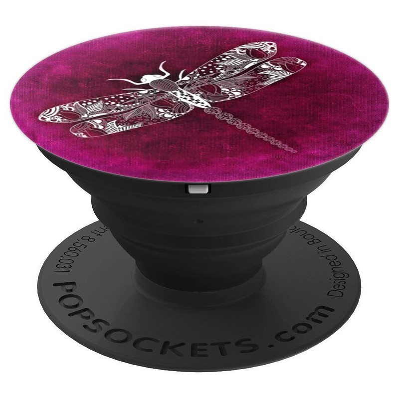 Intricate Abstract Dragonfly on Purple