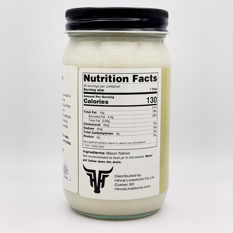 Big Crazy Buffalo Bison Tallow Cooking Oil, For Baking, Frying,