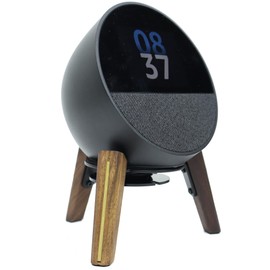 Alloery Desk Stand Compatible for Echo Spot Wood Stand Protect Speaker Sound Better Stable Wooden Mount Holder