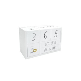 Rae Dunn Countdown Calendar - 9 Piece Wedding Countdown Block Set for Recently Engaged Women and Men - Engagement Gift for Couples, Bride to Be Gifts for Her - Count Down Birthday, Anniversary