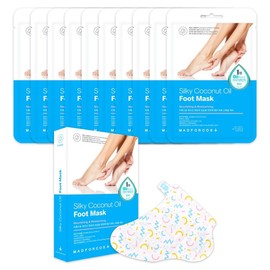 Mad for Cos Moist Silky Coconut Oil Foot Mask, 10 packs, 1 pc, 16ml / 매드포코스 촉촉한 실키 코코넛 오일 풋마스크, 10개입, 1개, 16ml