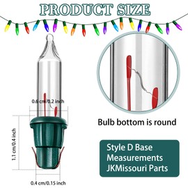 Mudder 200 Pieces 2.5v Replacement Winter Light Bulbs 50/100/150/200 Count Mini Incandescent Wire String Light Replacement Bulbs for Decoration Gifts(Green Base with Warm White)