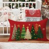 Christmas Tree Red Lumbar Decorative Throw Pillow Cover 12 x